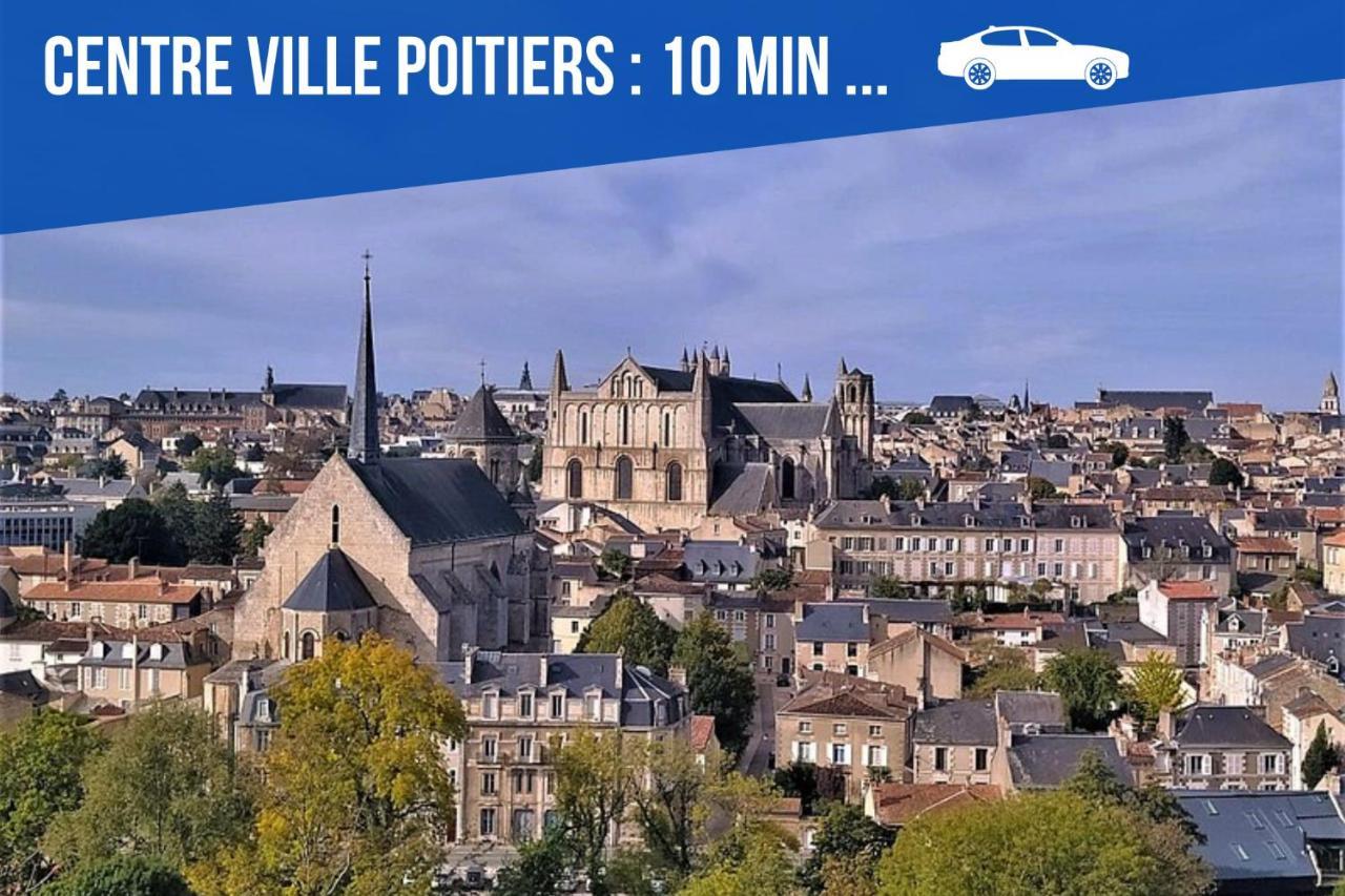 Bel Appartement T2 Climatise Avec Piscine Poitiers-Futuroscope-Creps De Poitiers Vouneuil-sous-Biard Luaran gambar