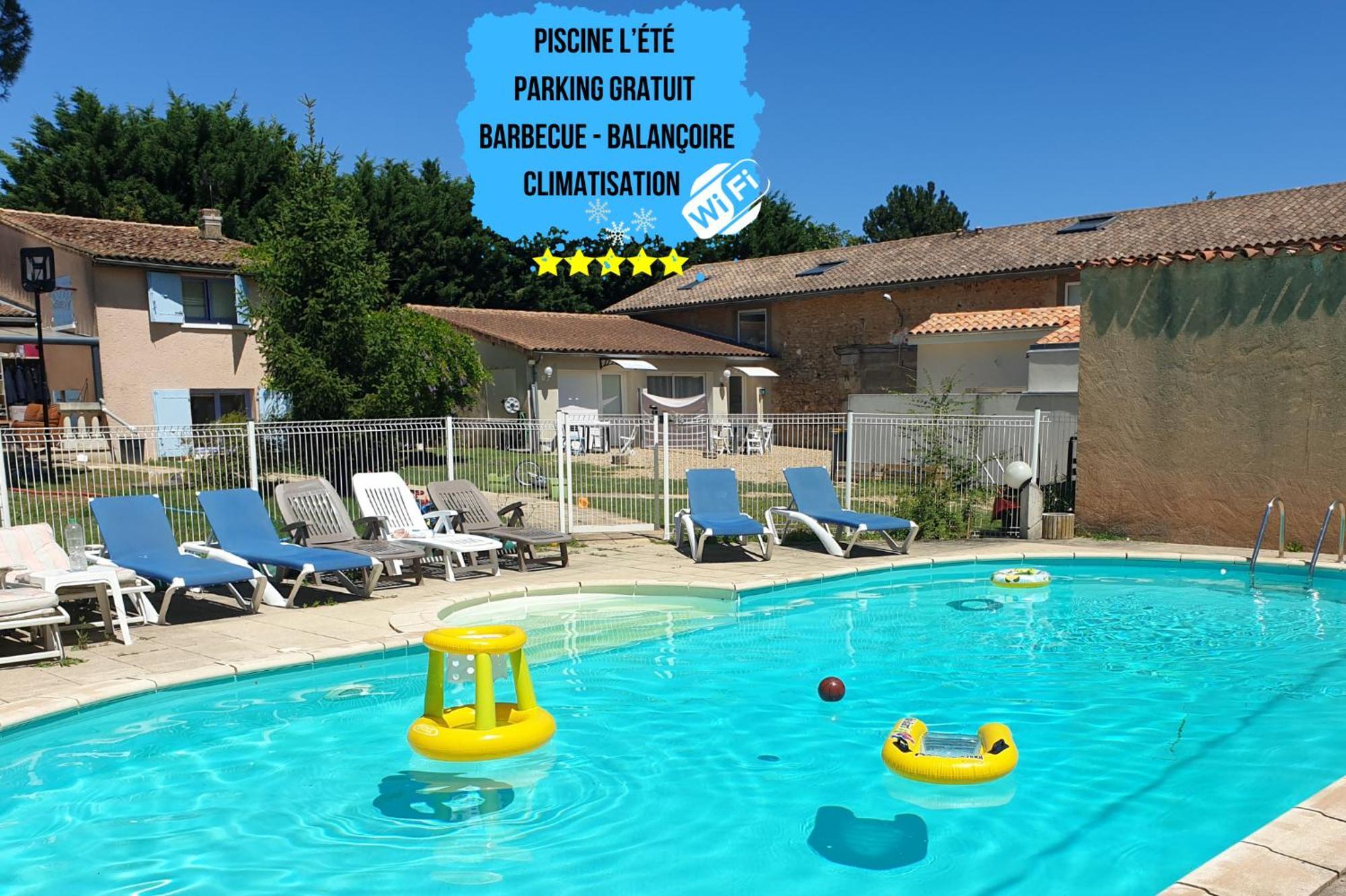 Bel Appartement T2 Climatise Avec Piscine Poitiers-Futuroscope-Creps De Poitiers Vouneuil-sous-Biard Luaran gambar